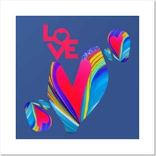 Colorful and Happy Valentine's Day Posters and Art